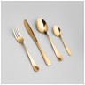 Набор столовых приборов soldi agness 16 пр., сталь 18/10, пвд покрытие, цвет: золотой Agness (1000-014)