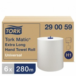 Полотенца бумаж рулонные TORK Сист H1 Matic к-т 6 шт Universal 280 м белые 290059 126734 (1) (92667)