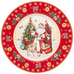Тарелка обеденная lefard  "дед мороз" 27см красная Lefard (85-1719)