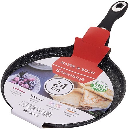 Блинница алюм 24 см мрам/п бак/руч Mayer&Boch (30747)