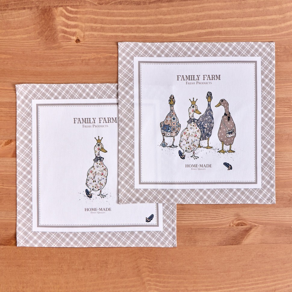 Набор салфеток из 2-х шт "family farm" 40х40см, твил, клетка Lefard (850-748-8)