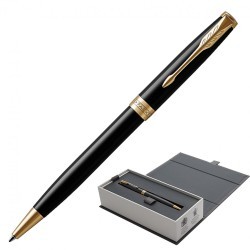 Ручка шариковая Parker "Sonnet Core Lacquer Black GT" черный глянцевый лак позолоч. 142339 (1) (89429)