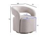 Кресло поворотное Teddy белое 65*70*75см (TT-00014999)