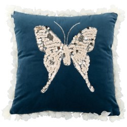 Подушка декоративная "бабочка",45х45см,синий,100%пэ SANTALINO (850-827-1)