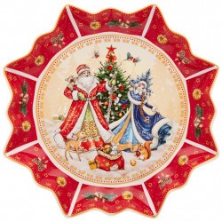 Блюдо lefard "дед мороз и снегурочка" 26 см красное Lefard (85-1738)