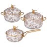 Набор посуды lefard серия royal garden 6пр: кастрюли 2,1л+2,8л (16+18см) и ковш 0,9л (14 см) Lefard (950-779)