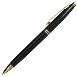 Ручка подарочная шариковая Brauberg De Luxe Black линия 0,7 мм синяя 141411 (86881)