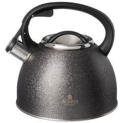 Чайник agness со свистком 2,5 л, grey, индукцион. дно Agness (907-253)