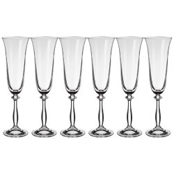 Набор бокалов для шампанскoго из 6 штук "анжела" 190мл Bohemia Crystal (674-861)