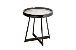 Стол журнальный белый/черный хром 50*50*55см (TT-00015018)