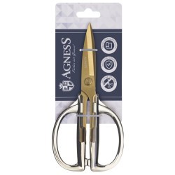 Кухонные ножницы цвет серый, титановое покрытие лезвия, 19,5 см Agness (671-034)