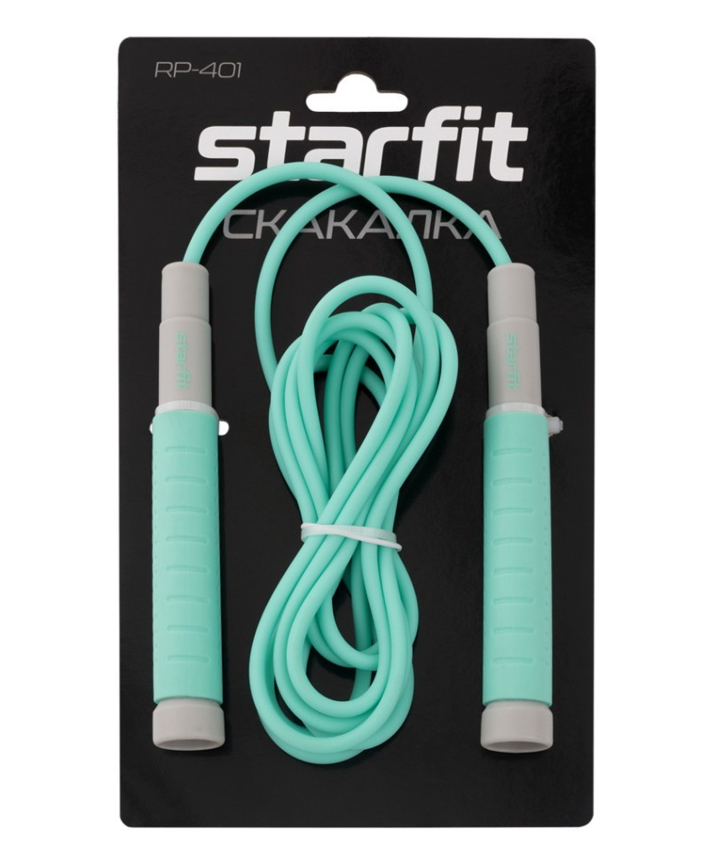 Скакалка STARFIT RP-401, c силиконовыми ручками, 3 м, мятный (2108090)