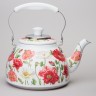 Чайник agness "белые маки" со встроенным свистком и фильтром 1000 мл Agness (916-435)