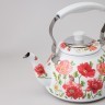 Чайник agness "белые маки" со встроенным свистком и фильтром 1000 мл Agness (916-435)