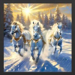 Картина Белоснежная тройка с кристаллами Swarovski (2450)