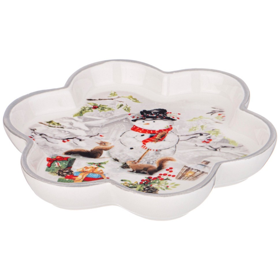 Тарелка agness “с новым годом!" фигурная 15*2,5 см Agness (358-2110)