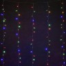 Уличная светодиодная гирлянда (мультиколор) Vegas Занавес 96 LED, 6 нитей, 1,5х1,5 м, 4,5V 55146 (84914)