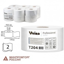Бумага туалетная 170 м Veiro Professional комп. 12 шт. Comfort 2-слойная 127085 (1) (90766)