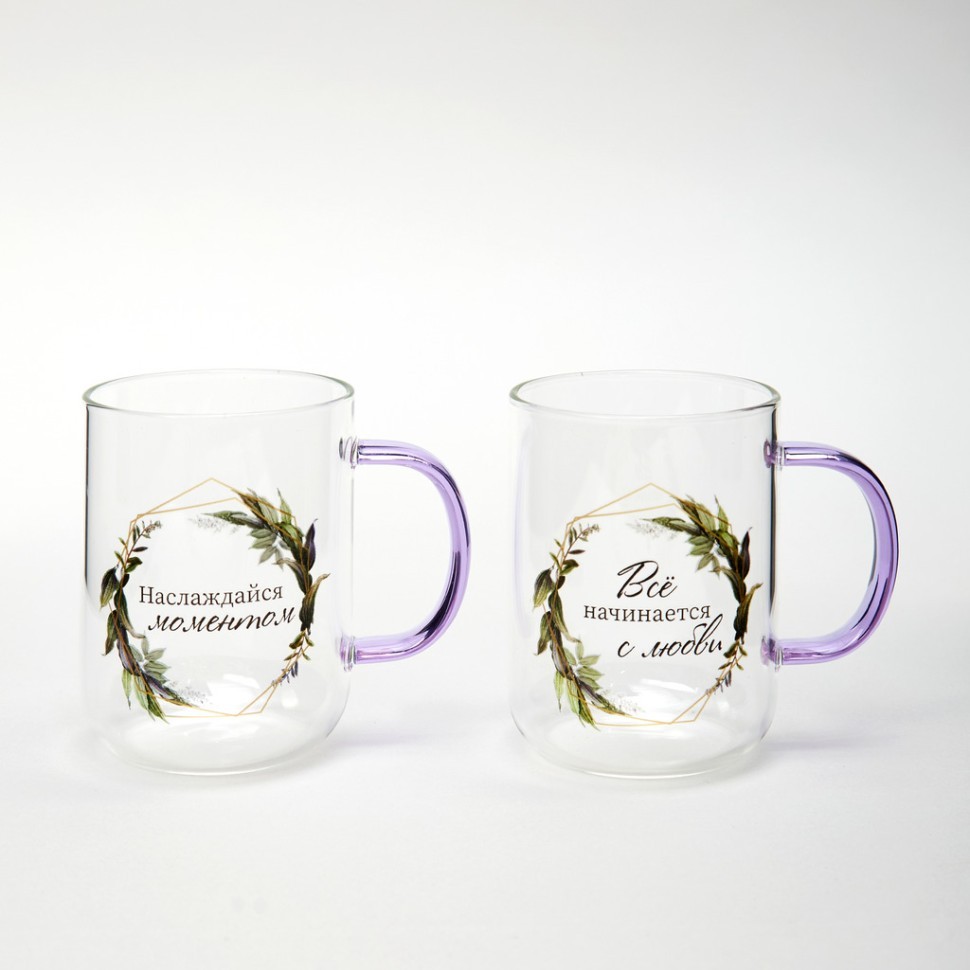 Набор кружек "про любовь" из 2-х шт. 360 мл Agness (887-273)
