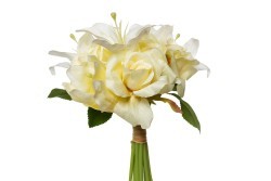 Букет розы-лилии желто-белый 30см (12) - TT-00000029