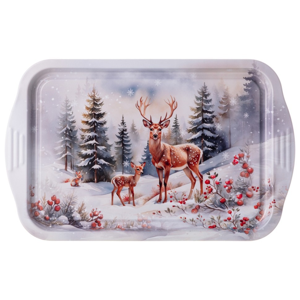Поднос сервировочный agness "зимняя сказка" прямоугольный 40*25*2 см (898-266) 