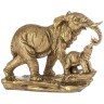 Фигурка декоративная "слон со слоненком на камне" 25*21 см цвет: бронза с позолотой ИП Шихмурадов (169-376)