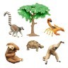 Набор фигурок животных серии "Мир диких животных": скорпион, обезьяна, лемур, черепаха, ленивец (набор из 6 предметов) (MM211-245)