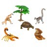 Набор фигурок животных серии "Мир диких животных": скорпион, обезьяна, лемур, черепаха, ленивец (набор из 6 предметов) (MM211-245)
