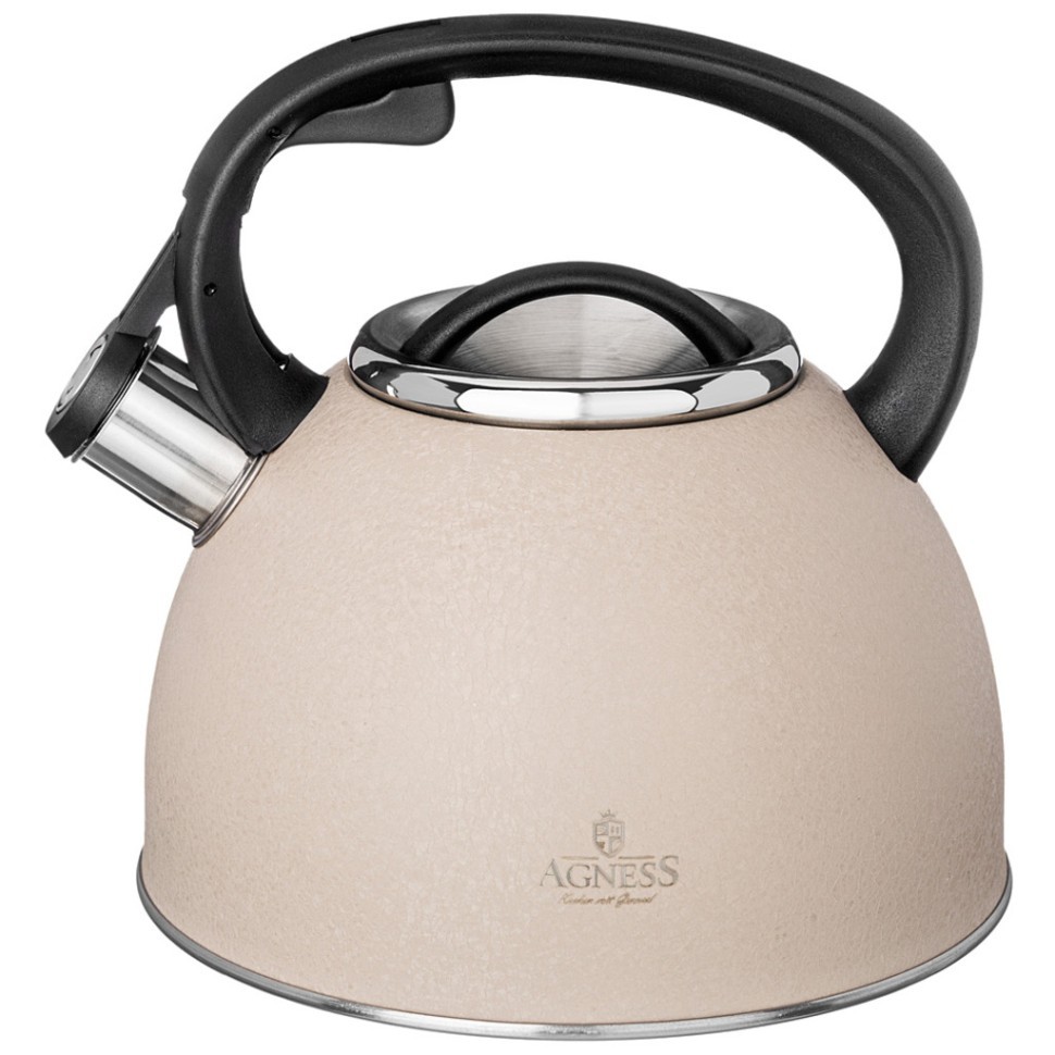 Чайник agness со свистком 2,5 л, beige, индукцион. дно Agness (907-250)