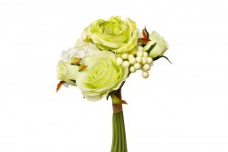 Букет розы-пионы бело-зеленый 30см (24) - TT-00000030