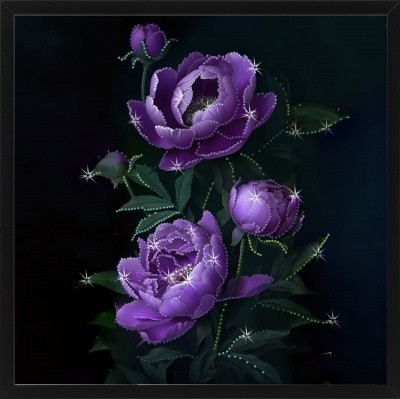 Картина КОЛЫБЕЛЬ ЛИЛОВОЙ НОЧИ с кристаллами Swarovski (3174)