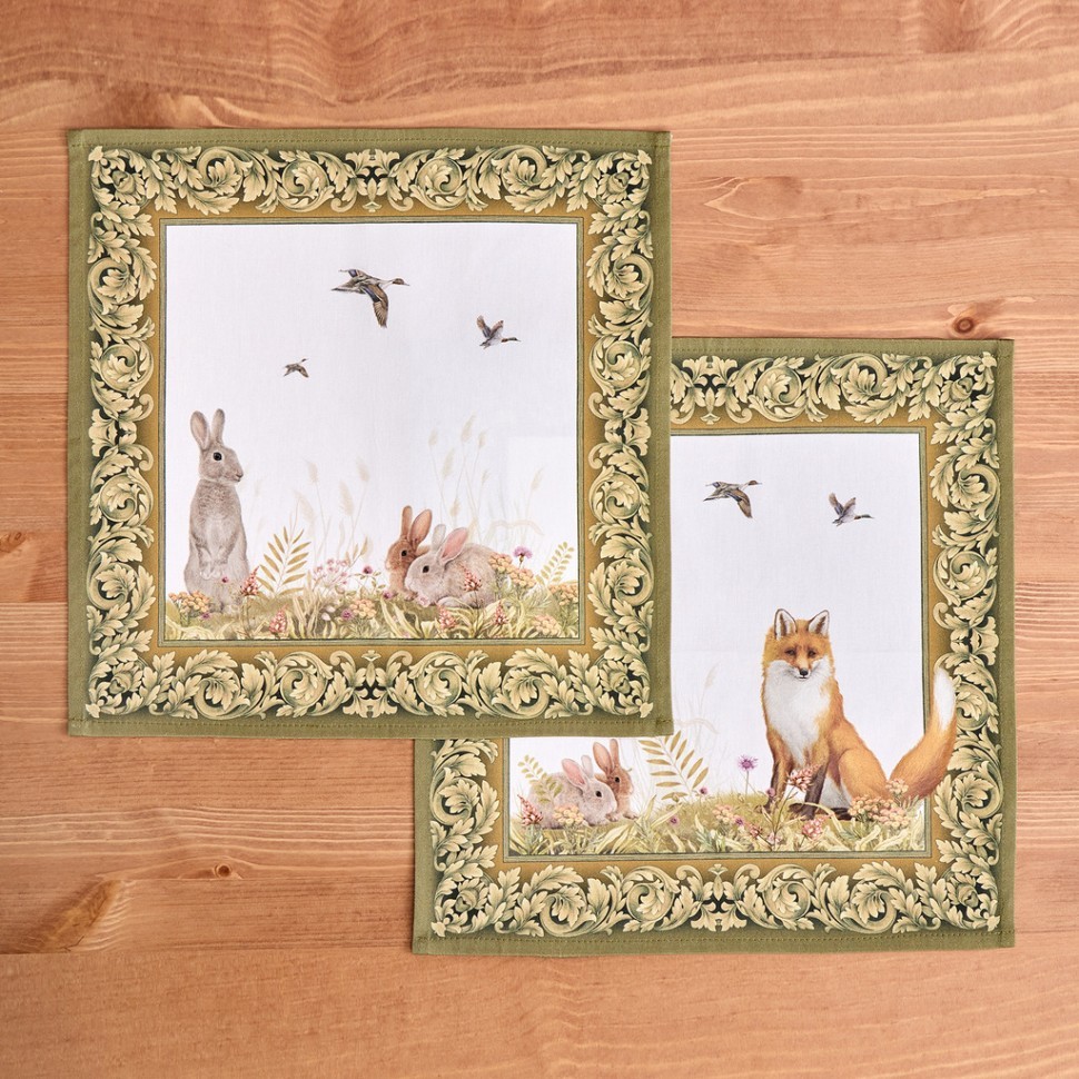 Набор салфеток из 2-х шт "охота" 40х40см, твил, 100% хлопок, лиса Lefard (850-751-81)