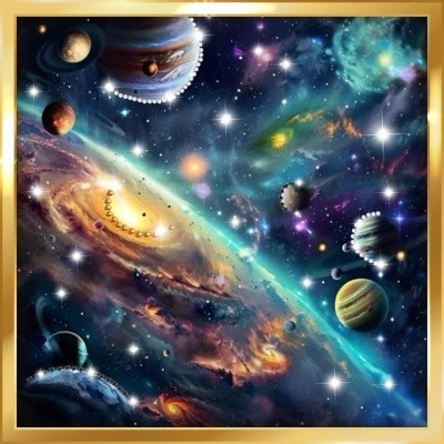 Картина В танце млечного пути с кристаллами Swarovski (3342)