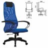 Кресло офисное МЕТТА SU-B-8 пластик, ткань-сетка, сиденье мягкое, синее, 532436 (1) (96494)