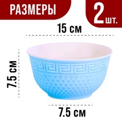 Тарелка глубокая 780 мл 2шт LR ГОЛУБОЙ (31550-7)