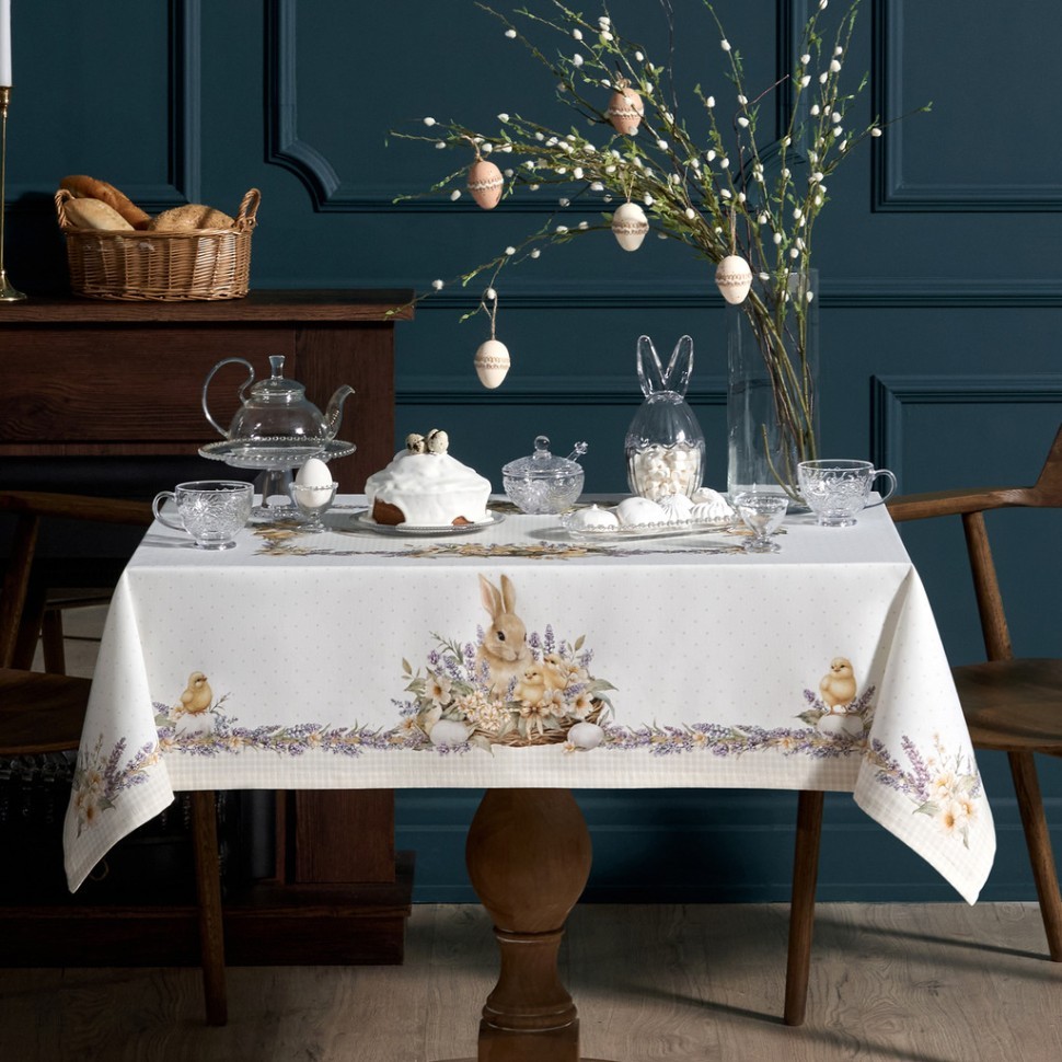 Скатерть "лавандовая весна" 110х140см, 100% хлопок, твил, с пропиткой Lefard (850-768-20)
