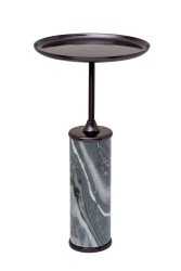 Стол журнальный мрамор/метал. цвет черный d35*h65см (TT-00011253)