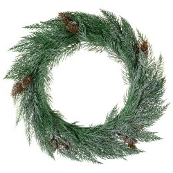 Венок еловый искусственный, диаметр 30-45 см Lefard (844-108) Венок еловый искусственный, диаметр 30-45 см Lefard (844-108)