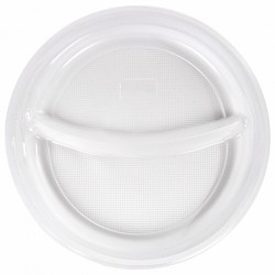 Одноразовые тарелки 2-х секц к-т 100 шт 220 мм белые хол/горячее LAIMA СТАНДАРТ 608768 (1) (95710)