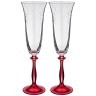 Набор бокалов для шампанского из 2 шт. "love red" 190 мл. высота 25 см Bohemia Crystal (674-752)