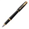 Ручка перьевая Parker "Urban Core Muted Black GT" черный матовый лак позолота синяя 142576 (1) (89434)