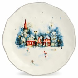 Тарелка закусочная agness "с новым годом!" 23*3,5 см Agness (358-2335)