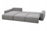 Диван трехместный Турин(Turin)(3 секции) с канапе и мех черно/серый Santo1606 355*163,5**68см (TT-00016959)