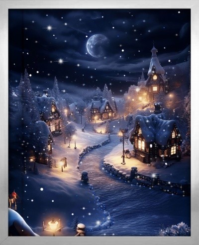 Картина НОВОГОДНЯЯ НОЧЬ с кристаллами Swarovski (3106)