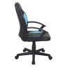 Кресло компьютерное BRABIX Spark GM-201 экокожа черное/голубое 532505 (1) (94579)