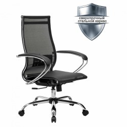 Кресло офисное Метта К-9 хром сиденье и спинка регулируемые черное 532473 (1) (91479)