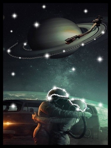 Картина Космические чувства с кристаллами Swarovski (3341)