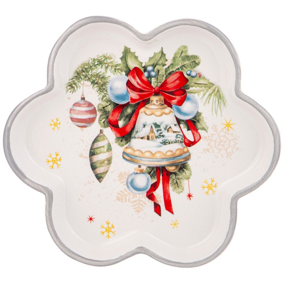 Тарелка agness “с новым годом!" фигурная 15*2,5 см Agness (358-2112)