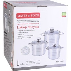 Набор посуды 6пр 5,7+7,2+9,0 л Mayer&Boch (30952)