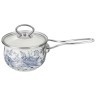 Ковш agness эмалированный со стеклянной крышкой серия "royal blue", 0,9 л, диа. 14см (943-133) 